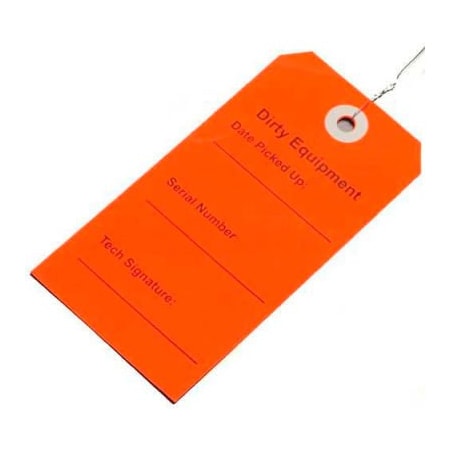 Lk Packaging Dirty Equipment Tags, 2-5/16inL x 4-3/4inW, Red, 500/Pack TDER